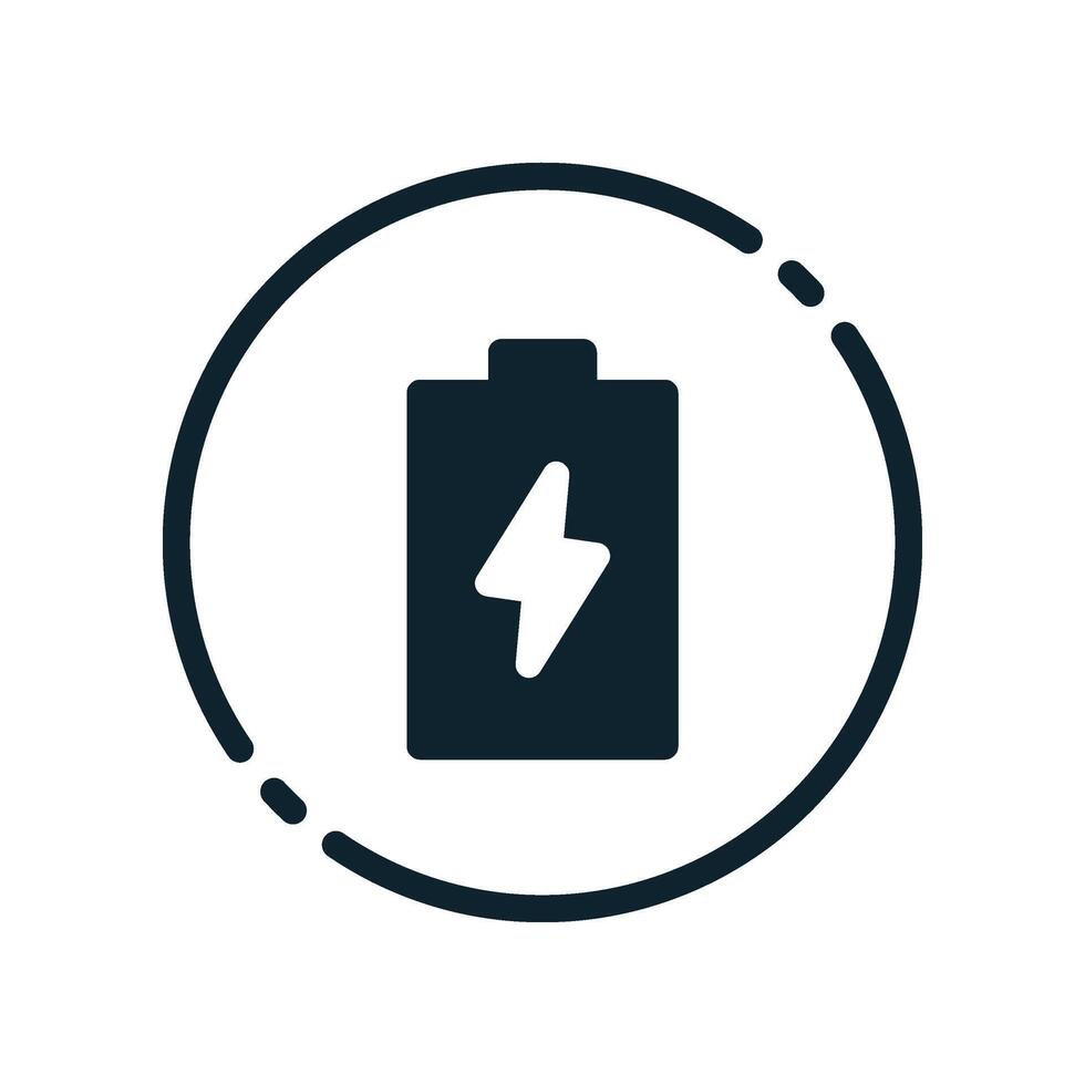 Design Illustration graphic of energy battery icon with glyph style. Suitable for UI, mobile design, web design, etc. vector