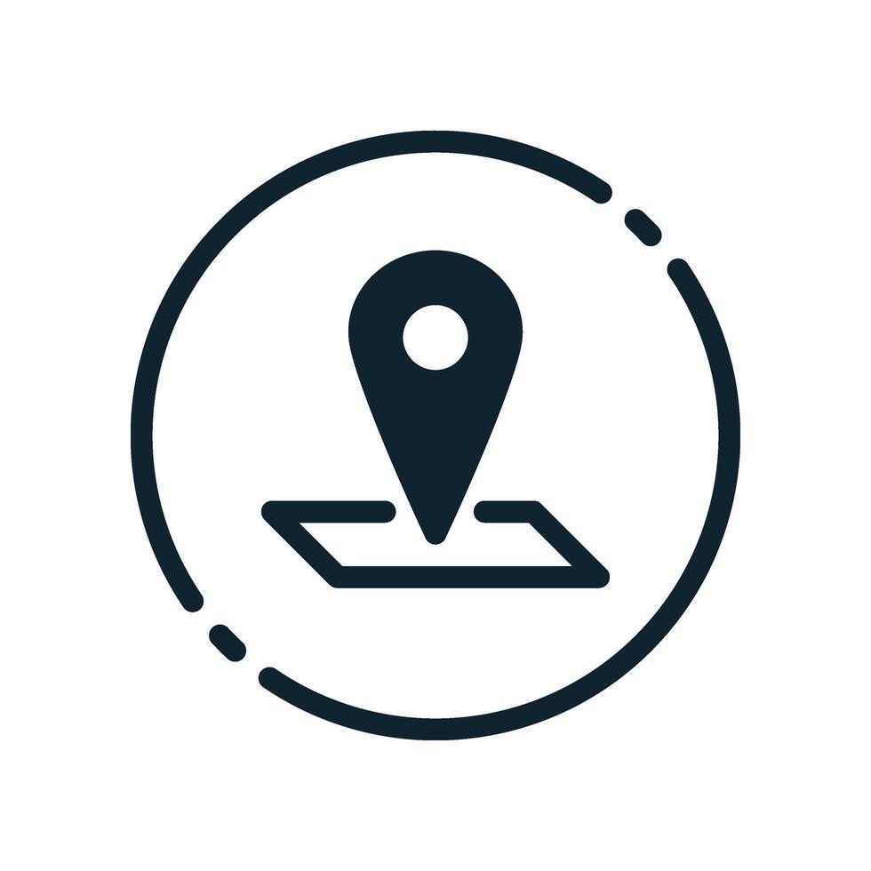 Design Illustration graphic of location icon with glyph style. Suitable for UI, mobile design, web design, etc. vector