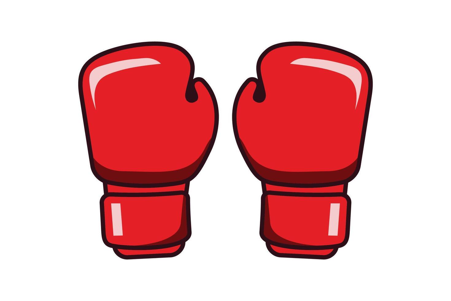 Pair of bright red boxing gloves, ready for action. vector