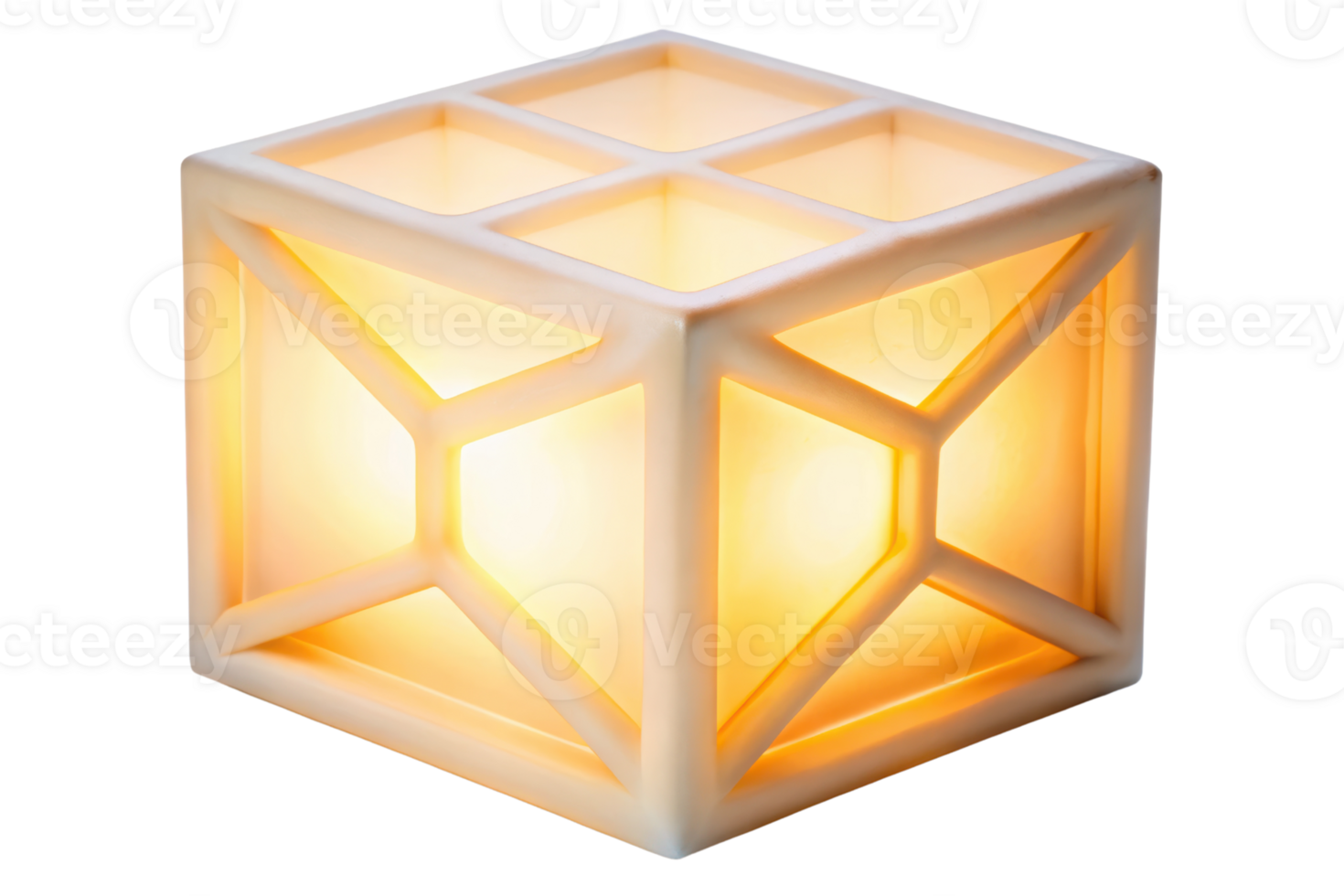 Decorative cube lamp for home interior design isolated on a transparent background png
