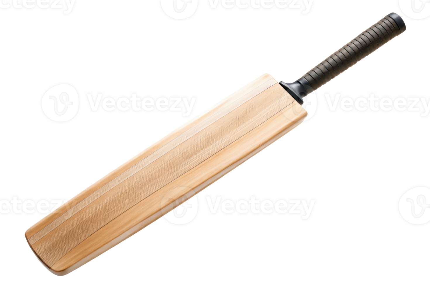 Wooden cricket bat with ergonomic handle png
