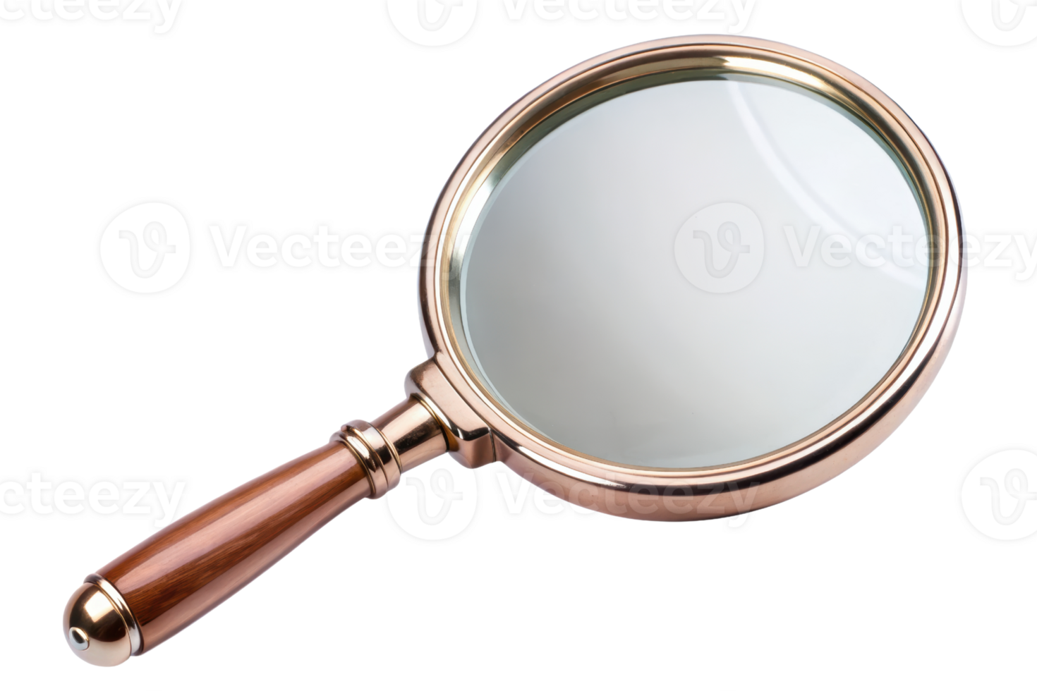 Classic magnifying glass with wooden handle png