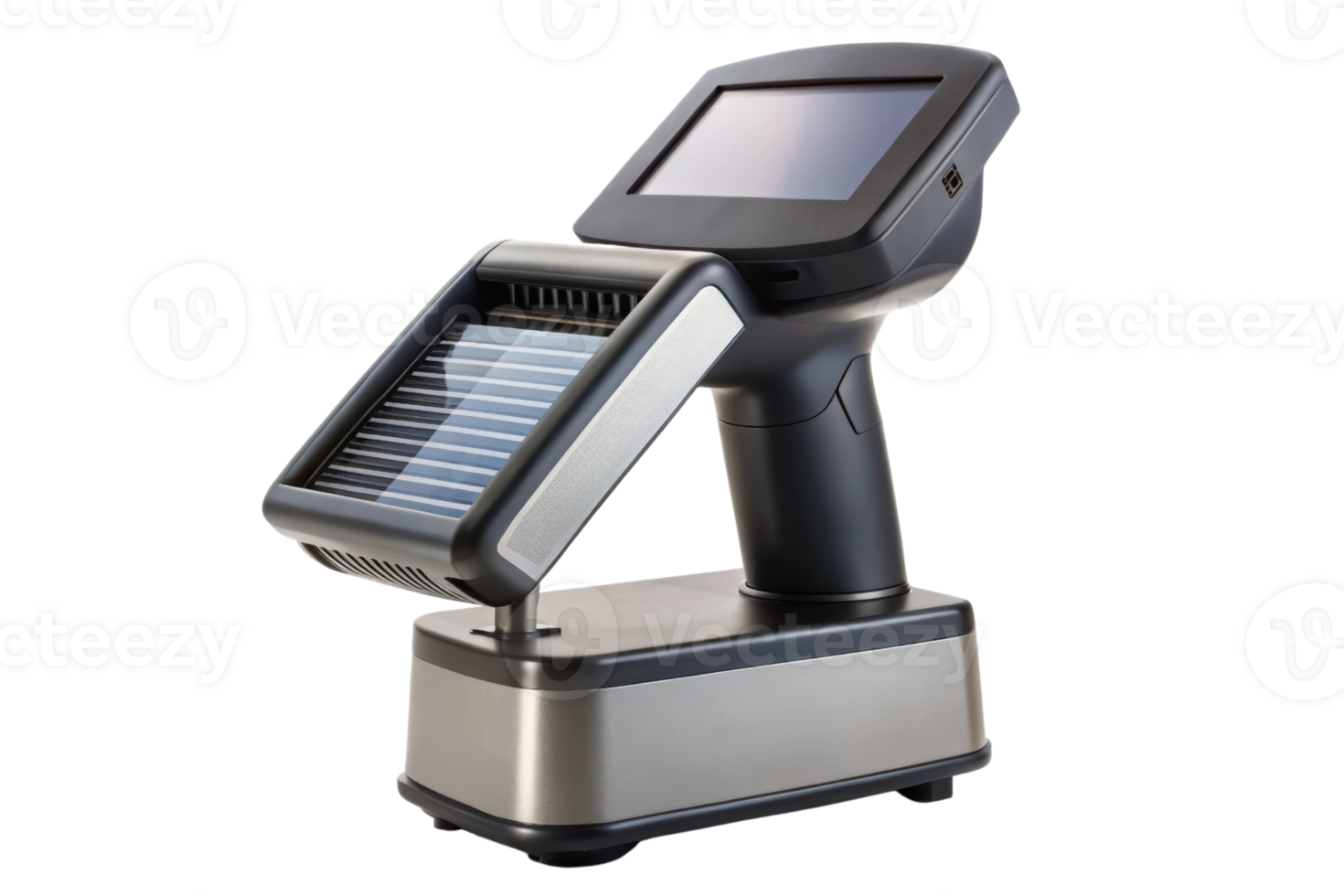 Touchscreen POS terminal with integrated barcode scanner png