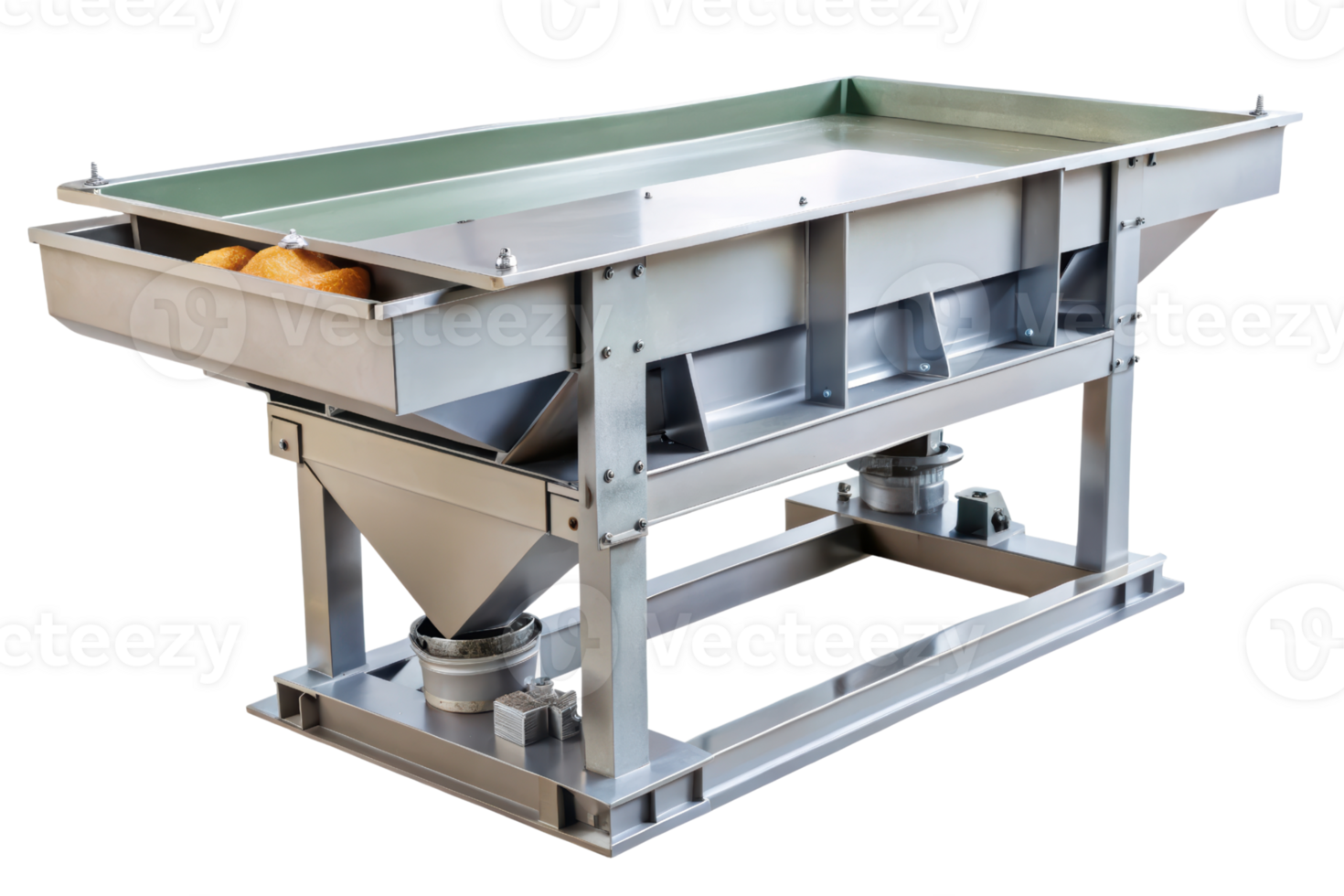 Industrial food processing conveyor for efficient production on a transparent background png