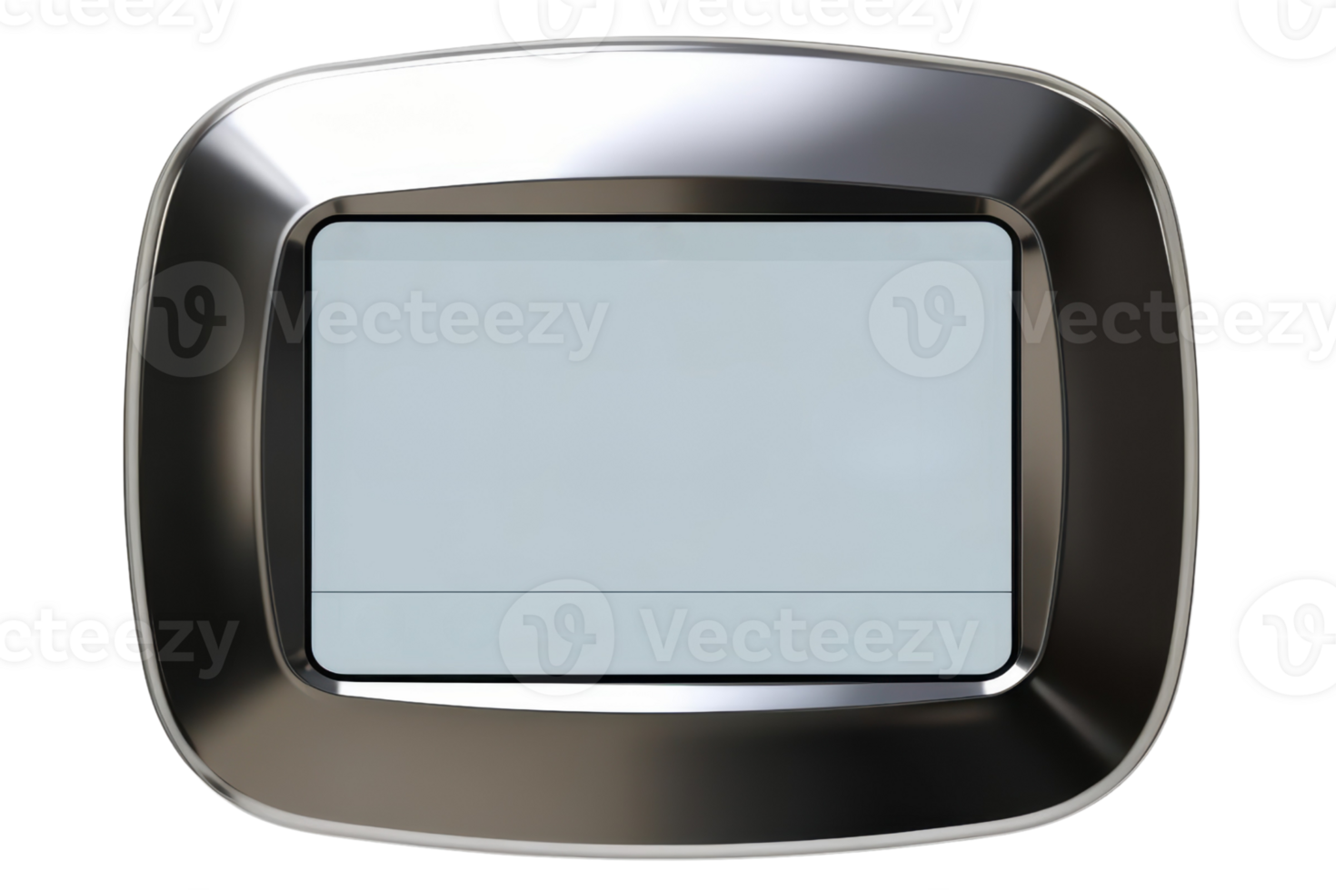 Modern electronic display screen on a sleek metallic frame isolated on a transparent background png