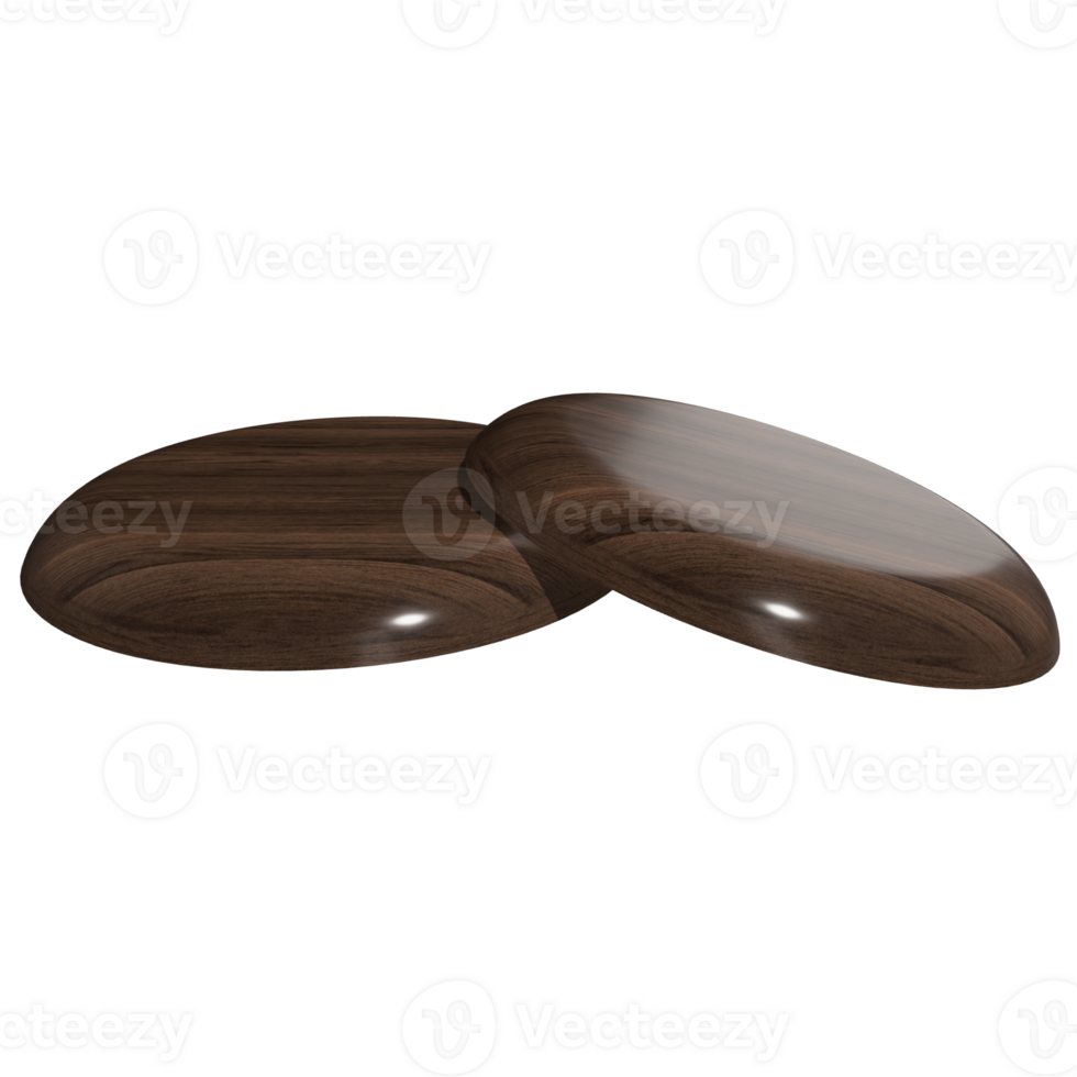 Two wooden plates with Transparent Background png