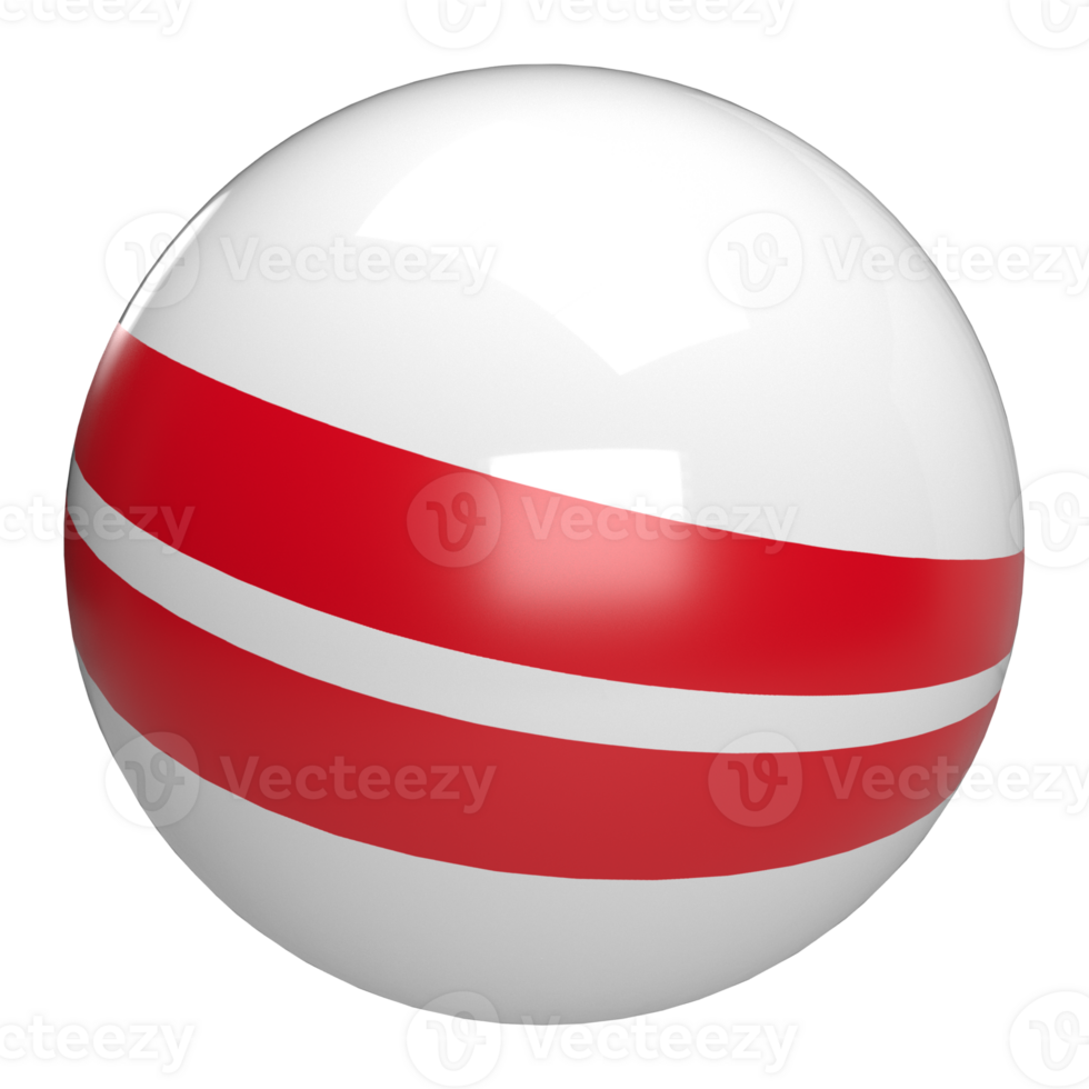 A red and white ball with a stripe png