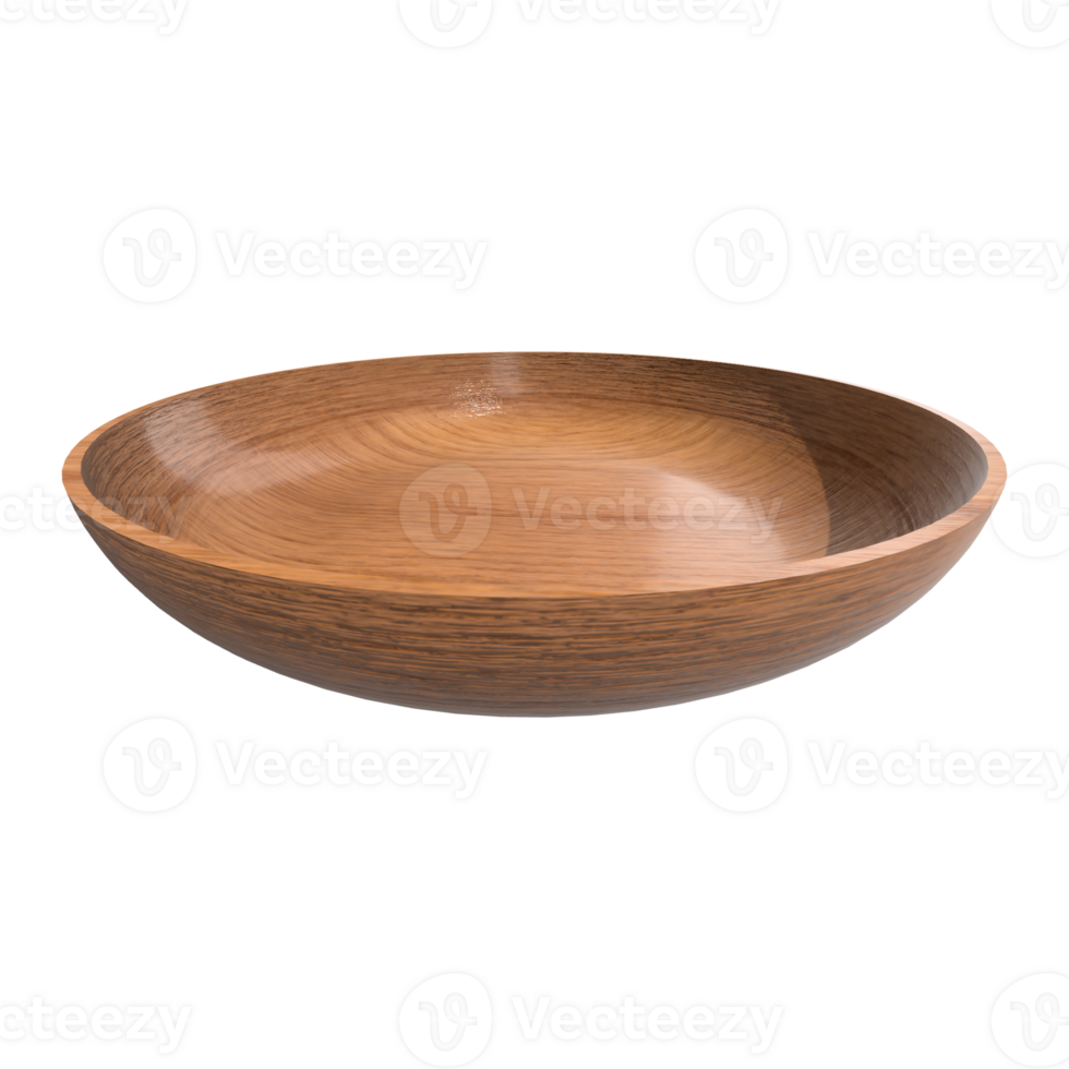3d Brown Wooden Plate Isolated png