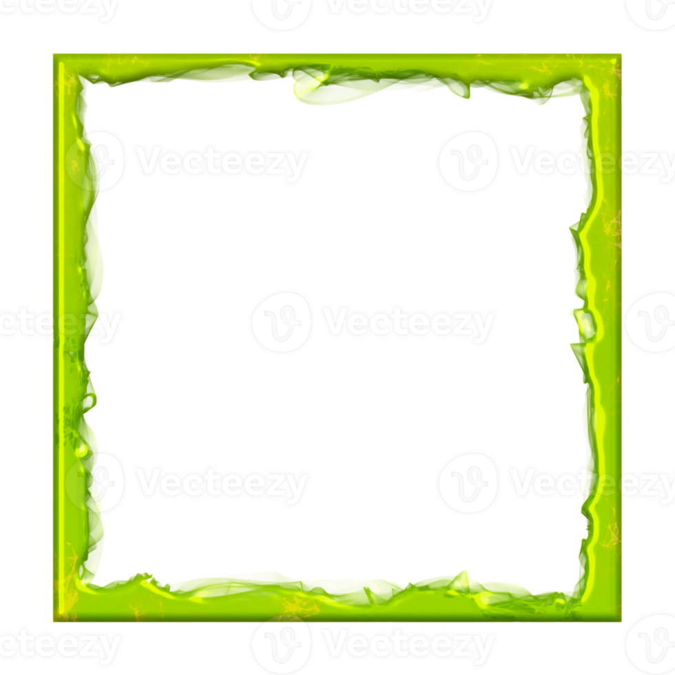 A green square frame with a transparent background png