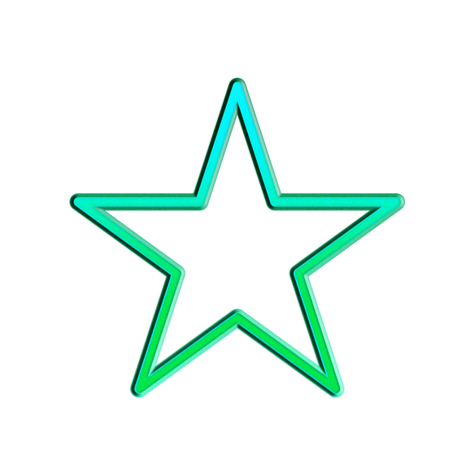 Neon star icon isolated with Transparent Background png