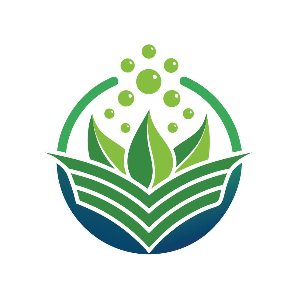 Minimalist logo design showcases algae based biofuel product, emphasizing sustainability and innovation in renewable energy solutions vector