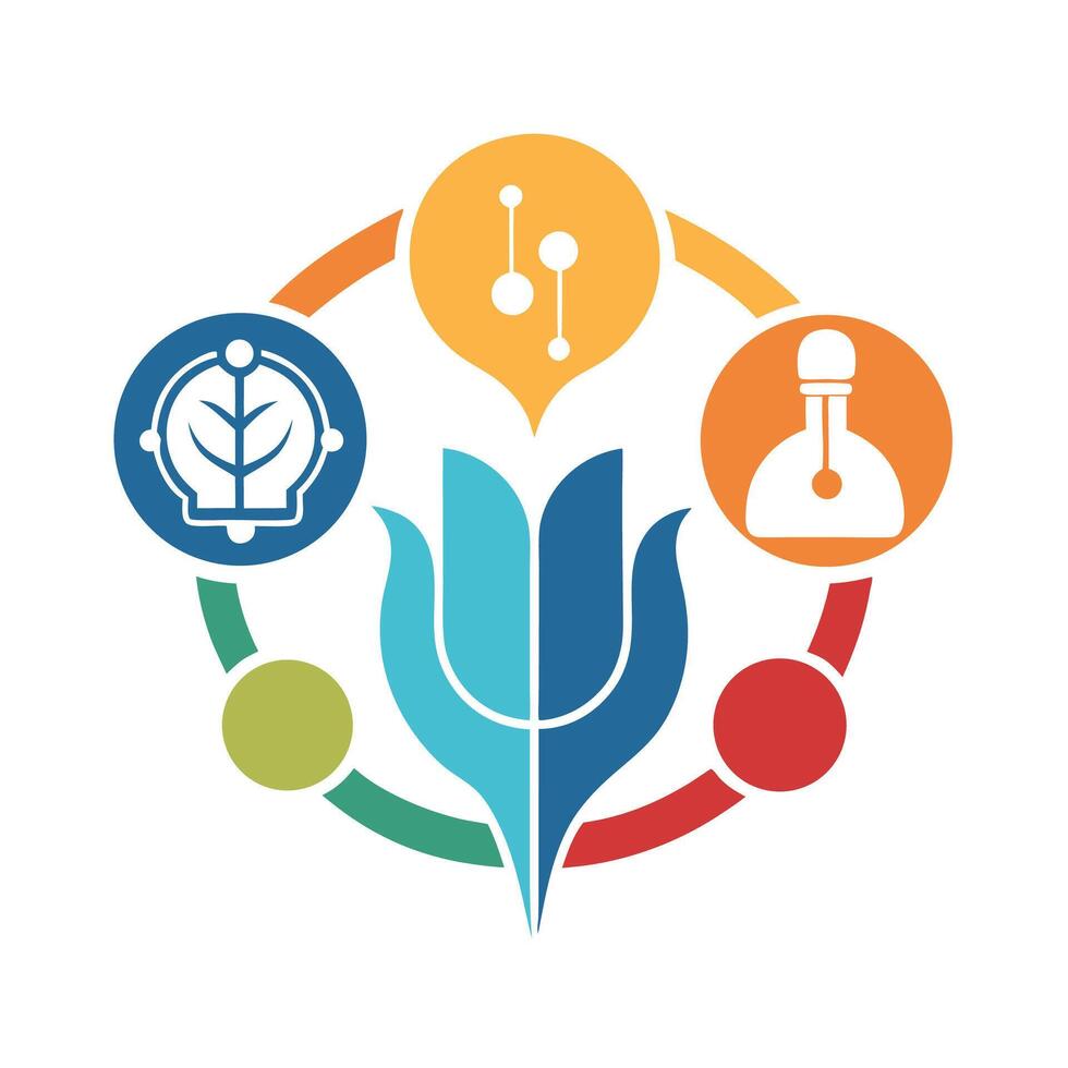 Minimalist logo design representing investigative approaches in the field of psychological research vector
