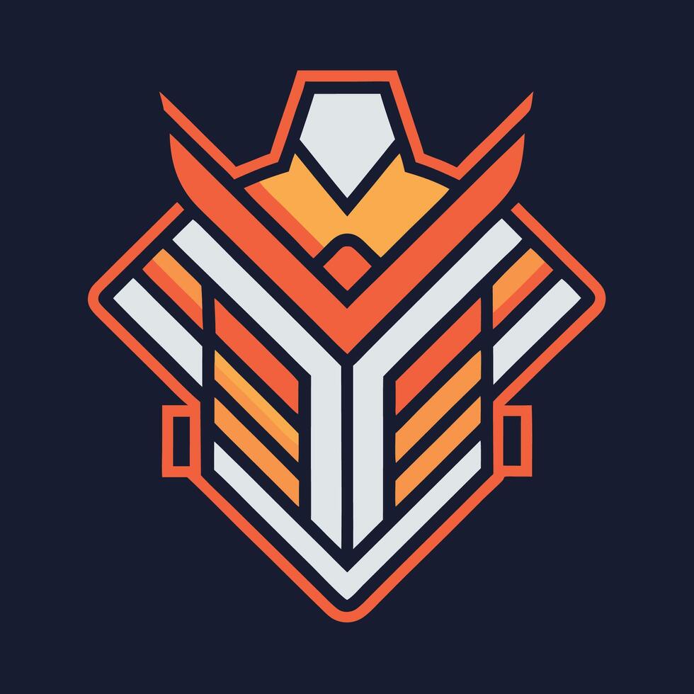 Simple logo design showcasing a modern concept for AI designed clothing bra, featuring geometric shapes and bold colors to represent innovation and comfort in apparel vector