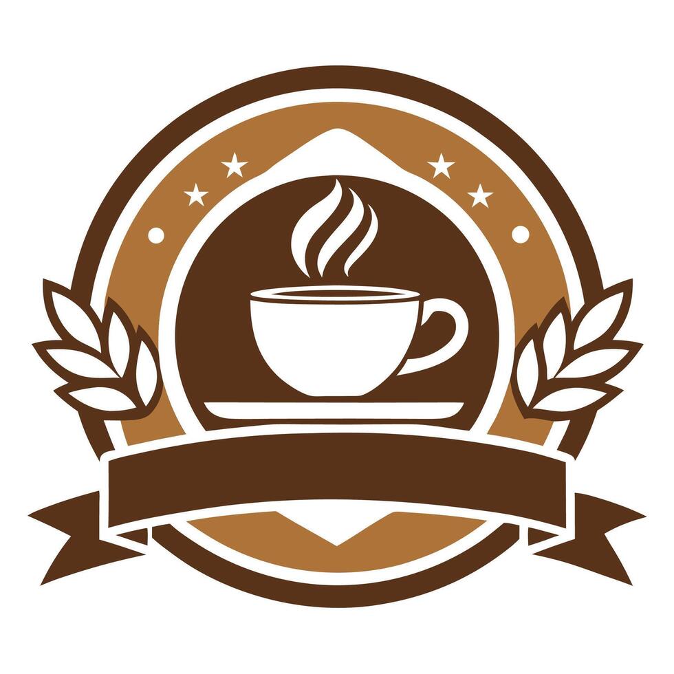 Inviting logo design for a stylish cafe featuring minimal coffee cup and elegant decorative elements vector