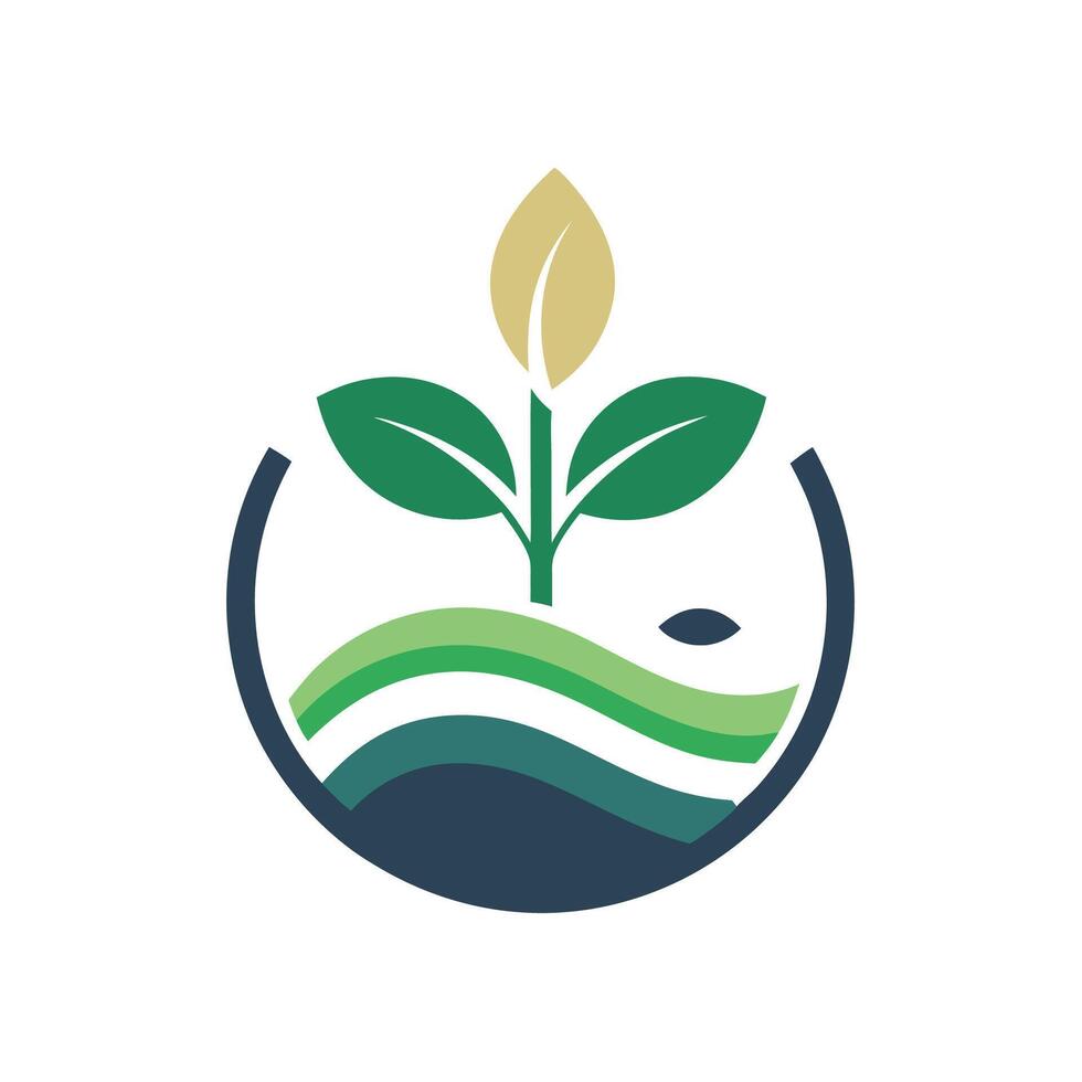 Minimalist logo design for a seed company featuring stylized plant elements and curved lines representing growth and sustainability vector