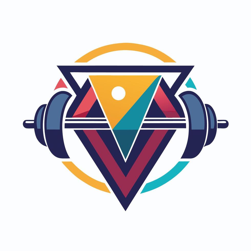 Minimalist logo design for a personalized fitness platform highlighting geometric shapes and vibrant colors for a modern, energetic feel vector