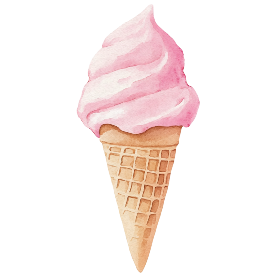Ice cream in a waffle cone png