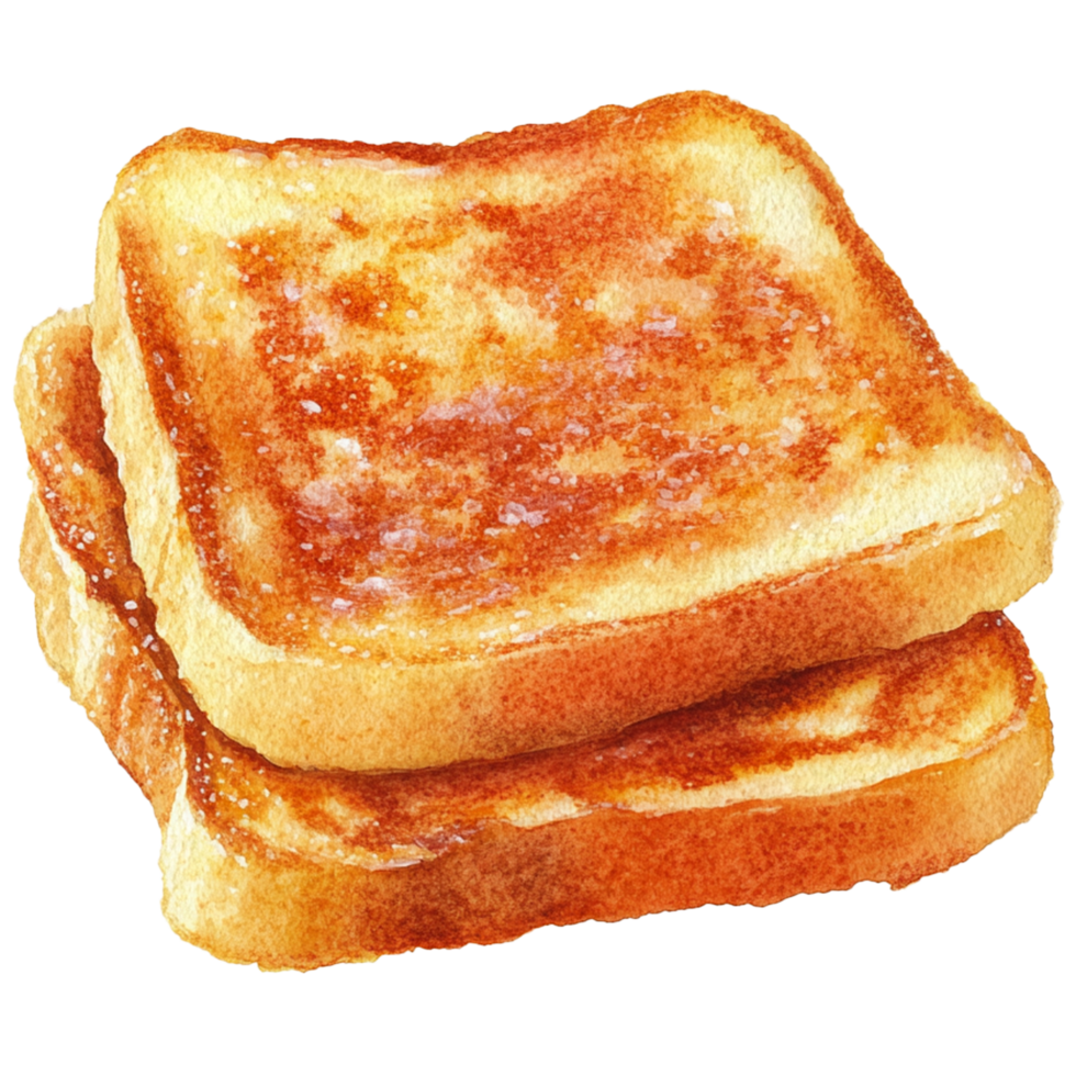 Two slices of toast are stacked on top of each other png