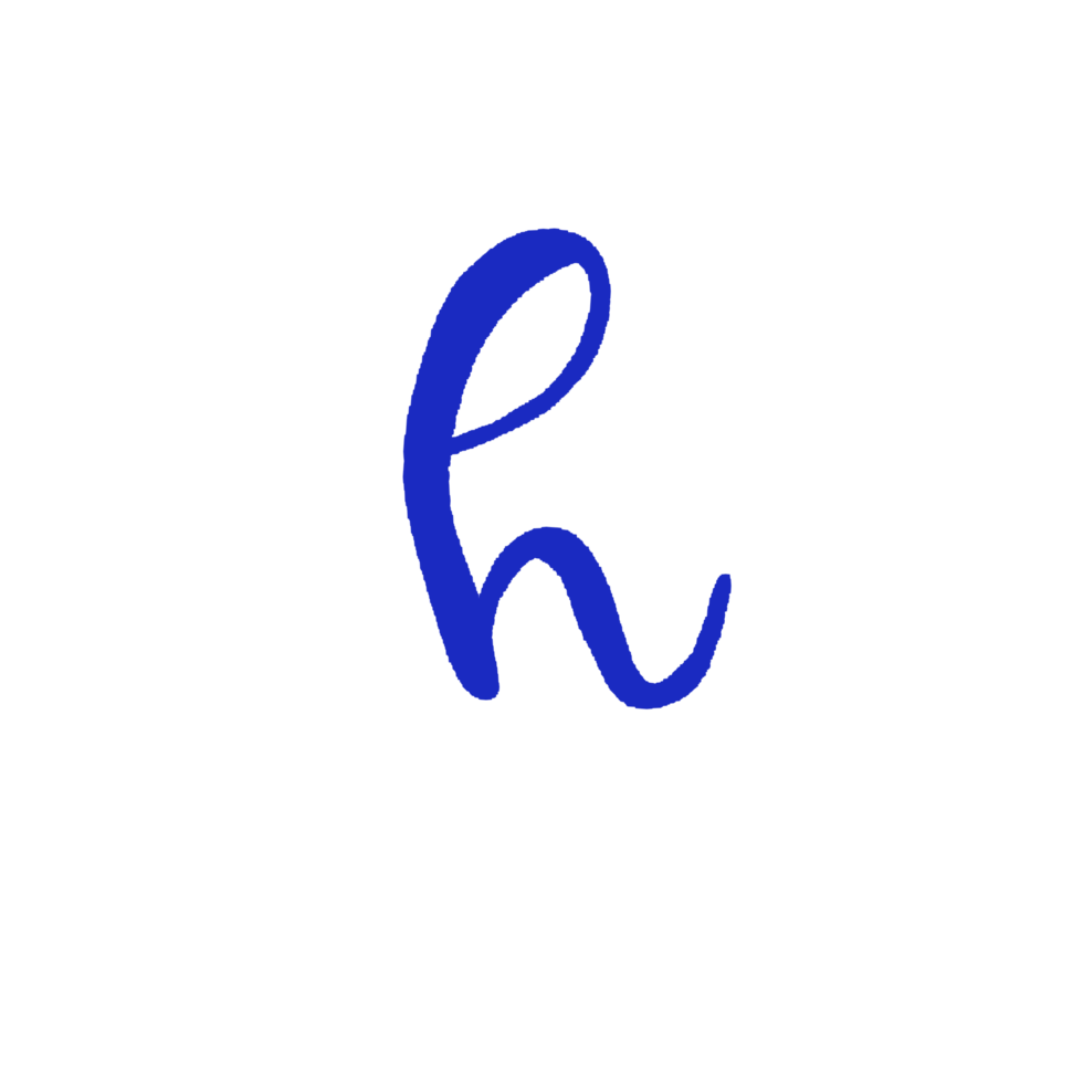 blue cursive font h png