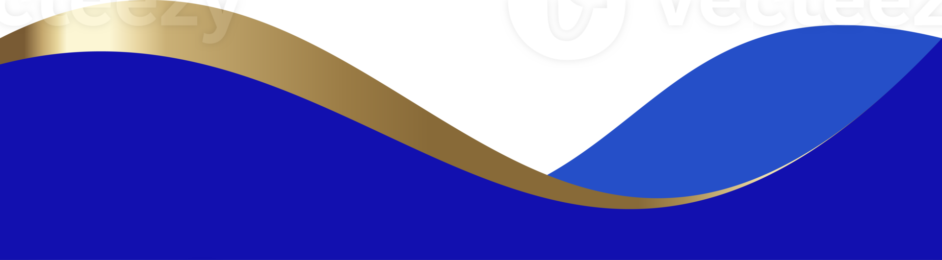 Header shape. Website border section for design. Abstract curved bottom with golden element. Separator blue wavy frames for webpage. Simple headlines for site and app interface. png