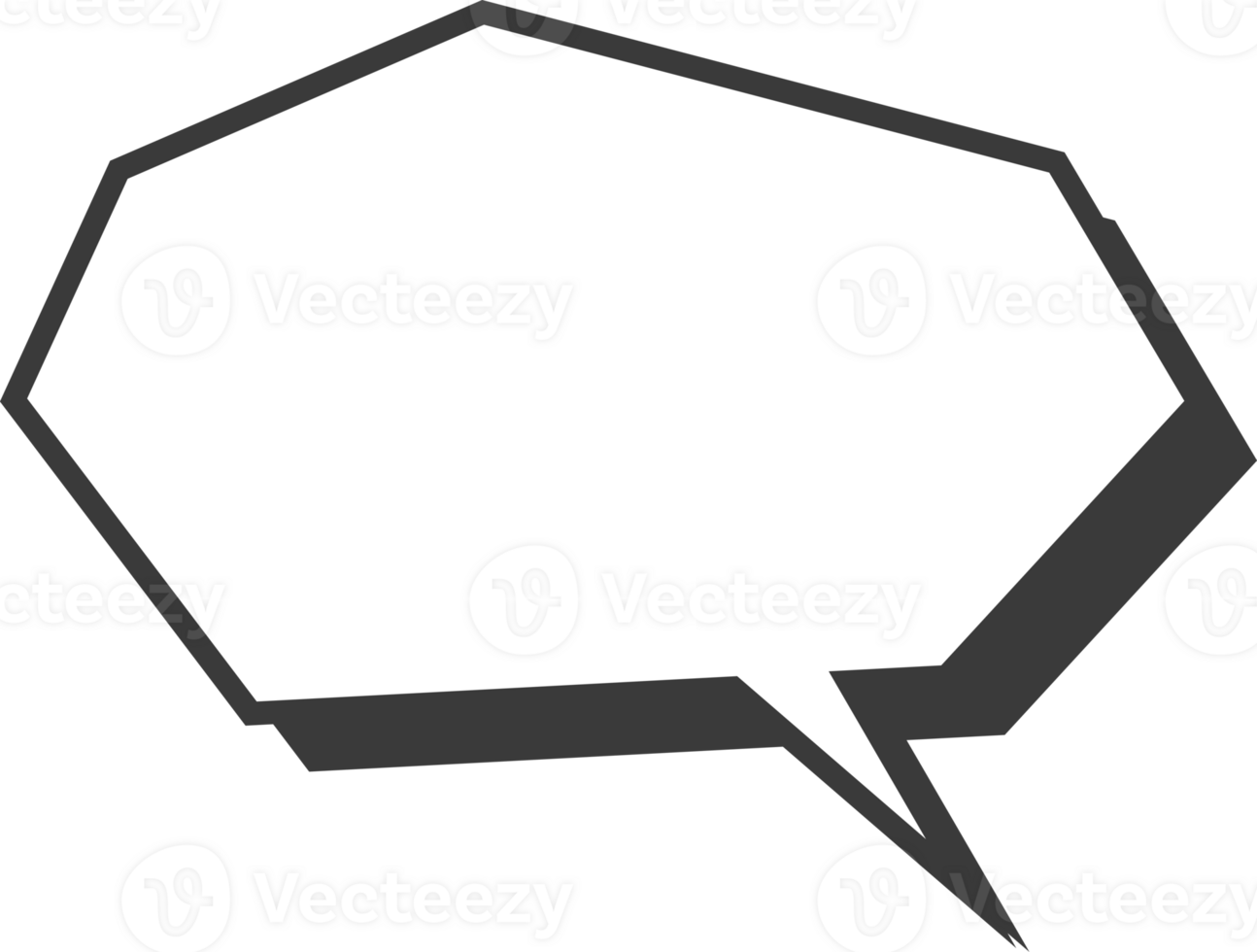 Comic speech bubble. Anime cloud for text. Cartoon balloon box with shadow effect. Cute graphic shape for sale design and banners png