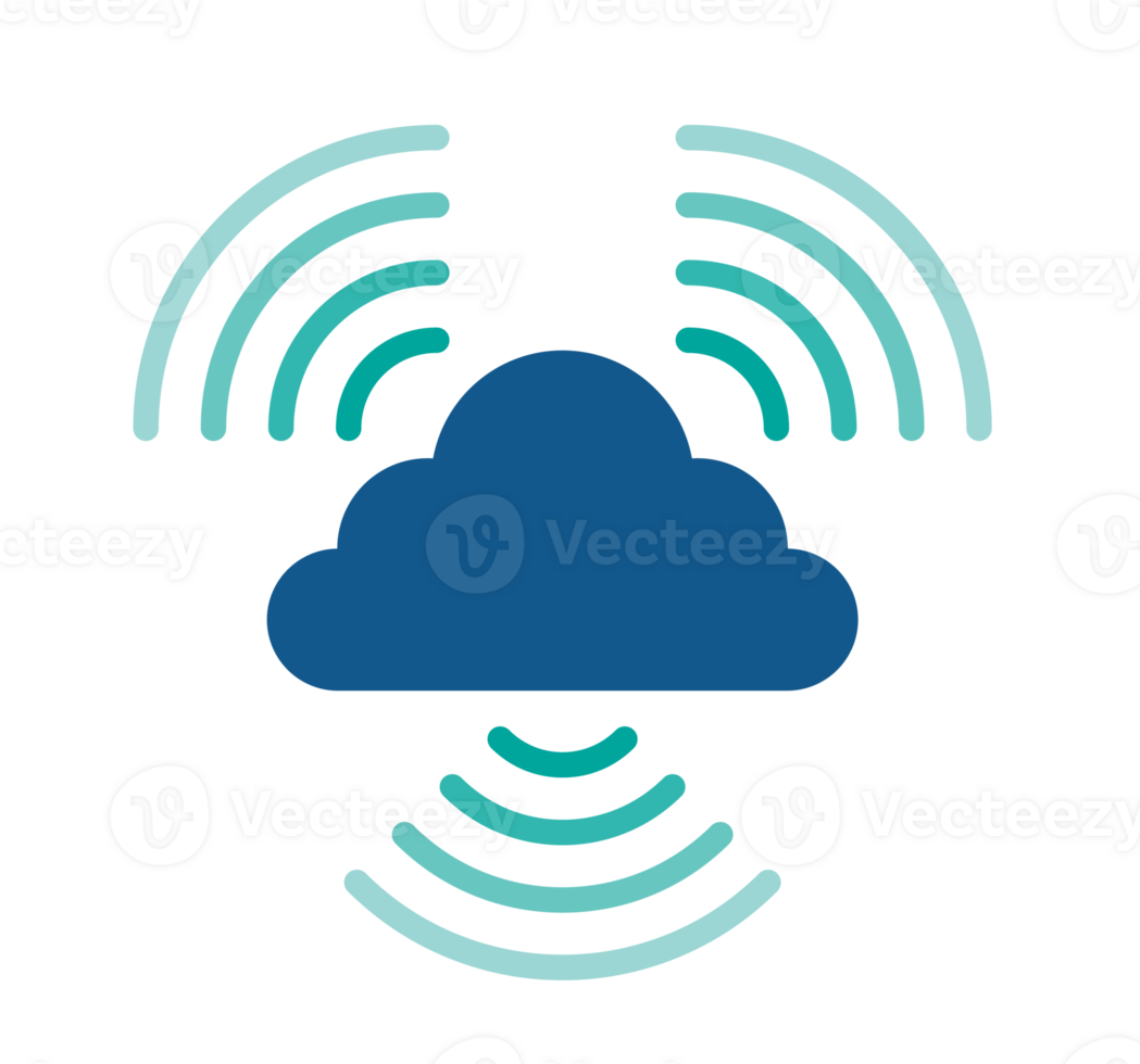 Cloud Computing Icon with Signal Waves png