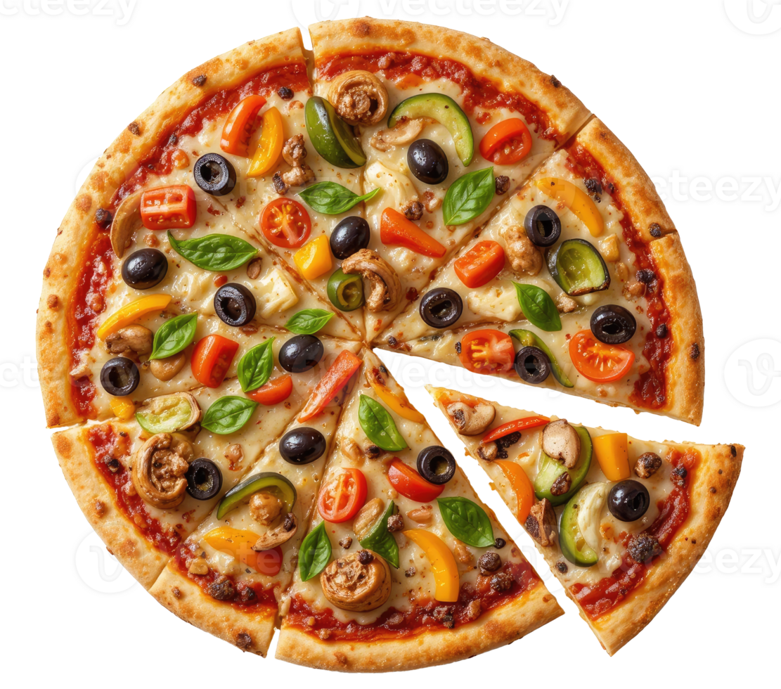 Tasty Italian Pizza Slice Isolated on Transparent Background png