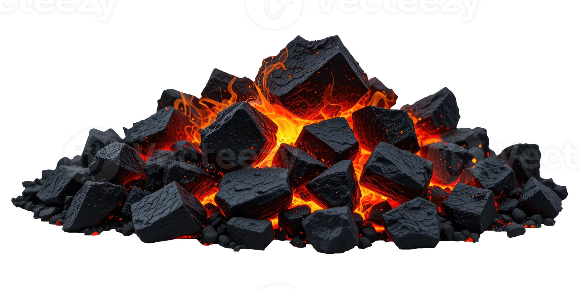 Glowing Hot Charcoal Embers Isolated Flame Effect png
