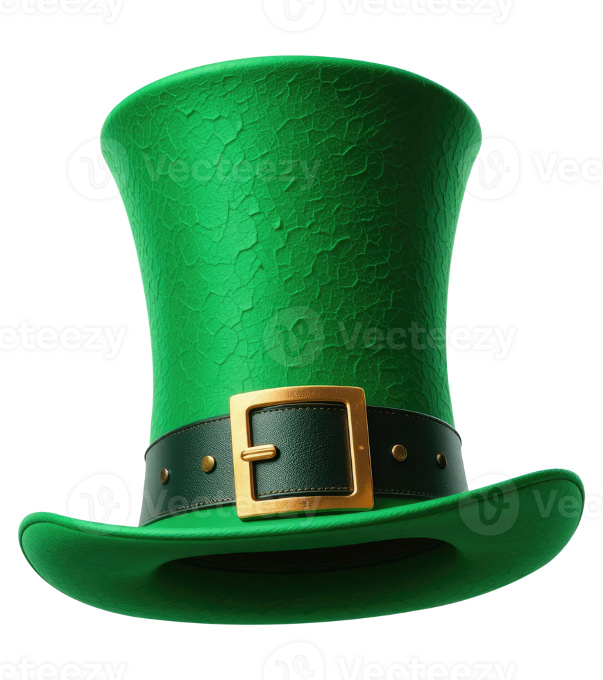 Traditional Irish Green Hat with Belt Buckle png