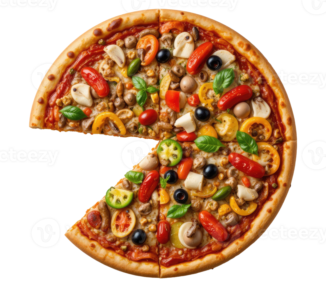 Mouthwatering Pizza Illustration on Transparent Background png