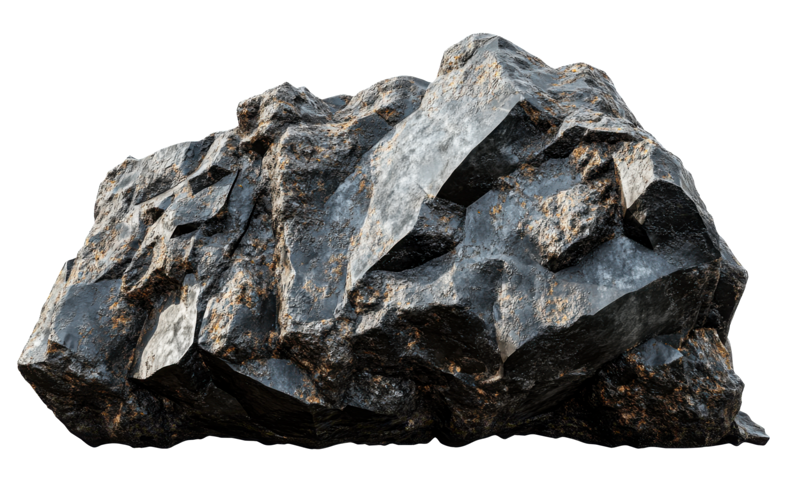 Natural black stone rock png