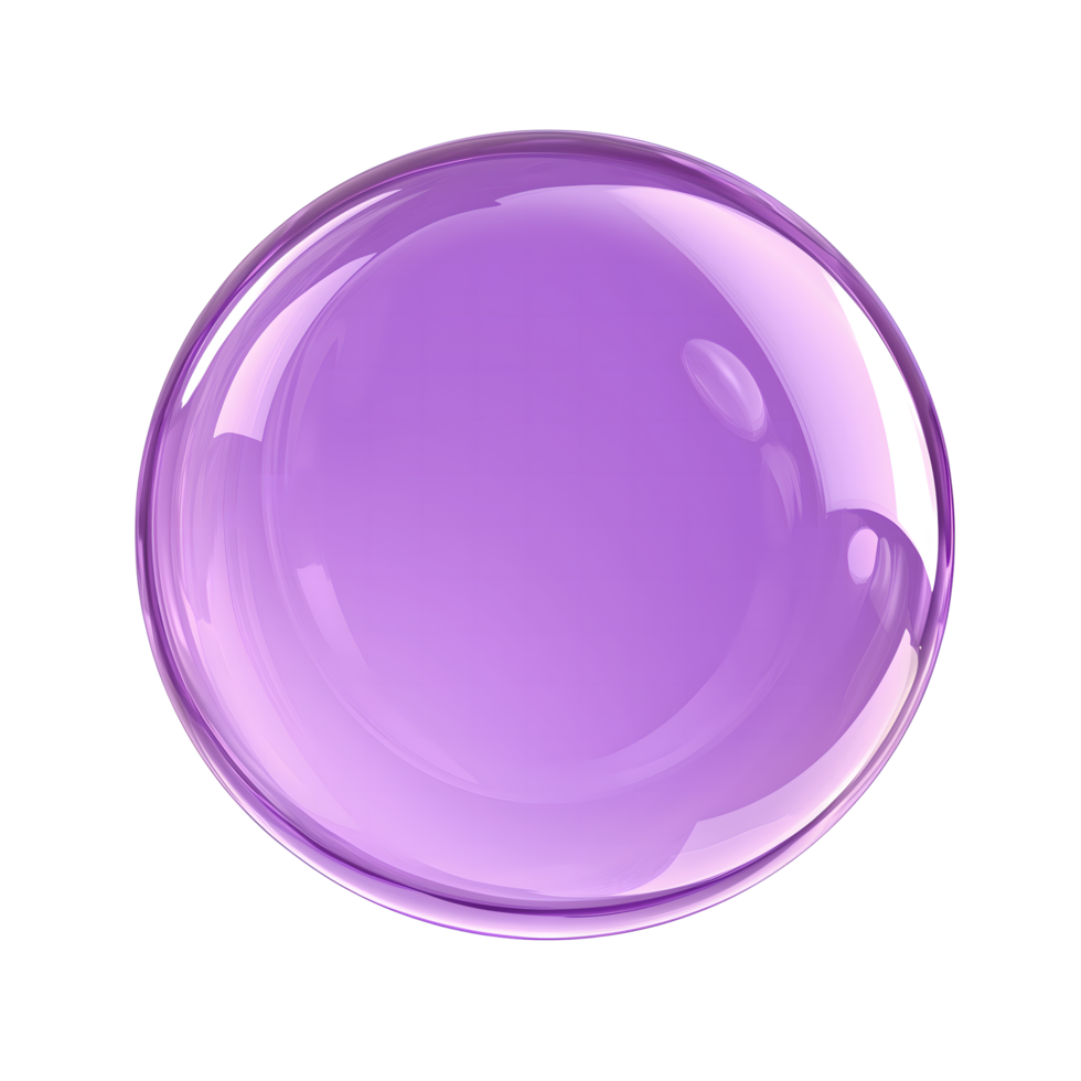 Glossy Lilac Sphere with Transparent Background Abstract Glass Ball Texture png