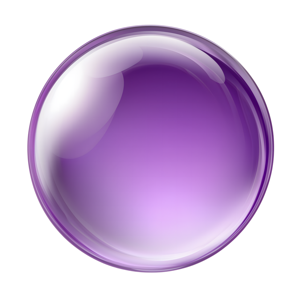 Shiny Purple Orb Glass with Transparent Background, Glossy Surface, Round Shape png
