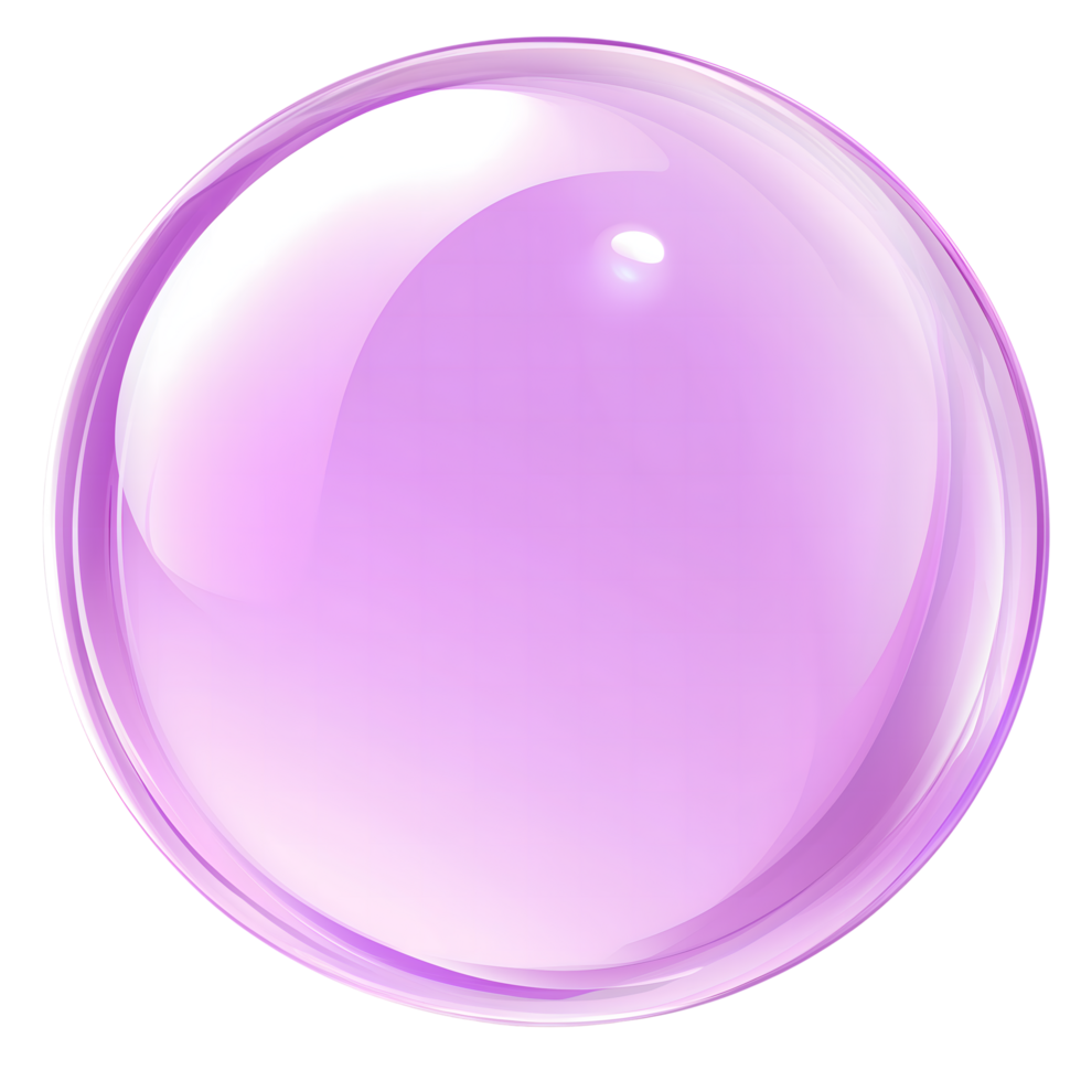 Glossy Lavender Sphere with Transparent Background, Reflective Orb png