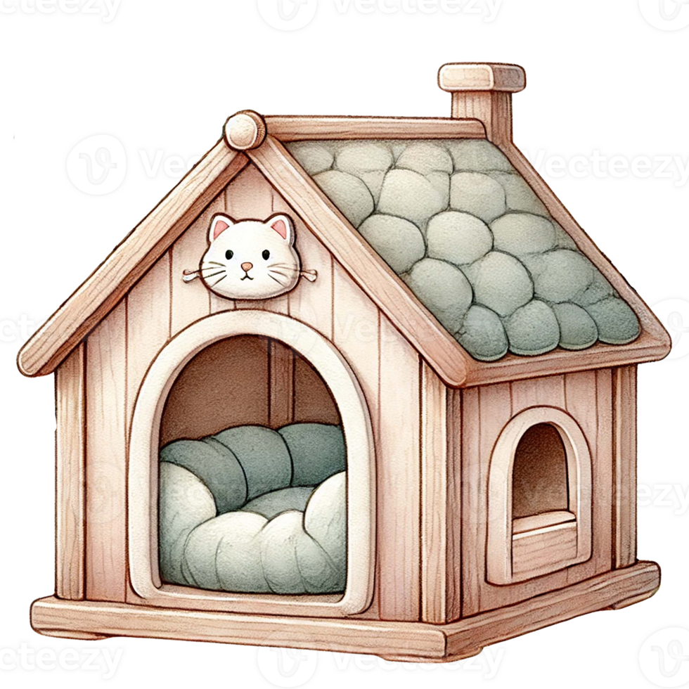 Cozy cat house designed for comfort and relaxation of pets. png