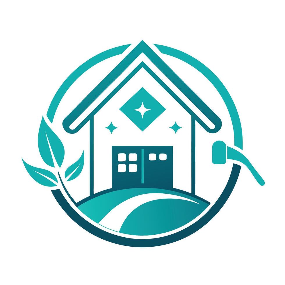 Fresh minimalist logo design for modern house cleaning service emphasizing simplicity and efficiency in cleaning solutions vector