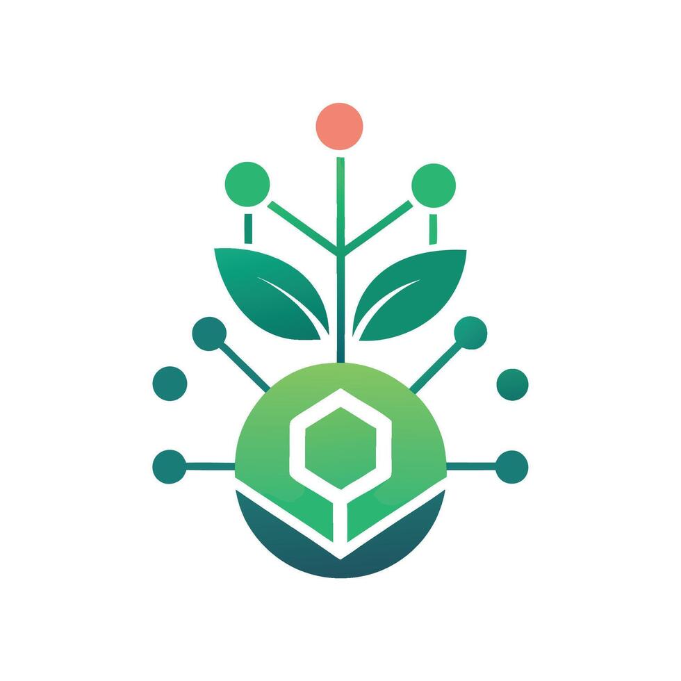 Minimalist logo design for a molecular farming platform showcasing plant elements and scientific influence vector