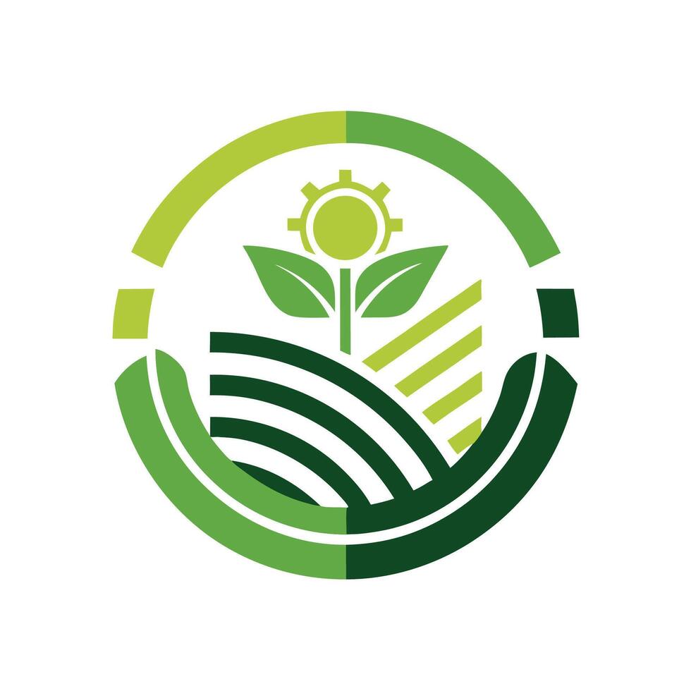 Innovative minimalist logo design representing agricultural technology with green elements symbolizing growth and sustainability vector