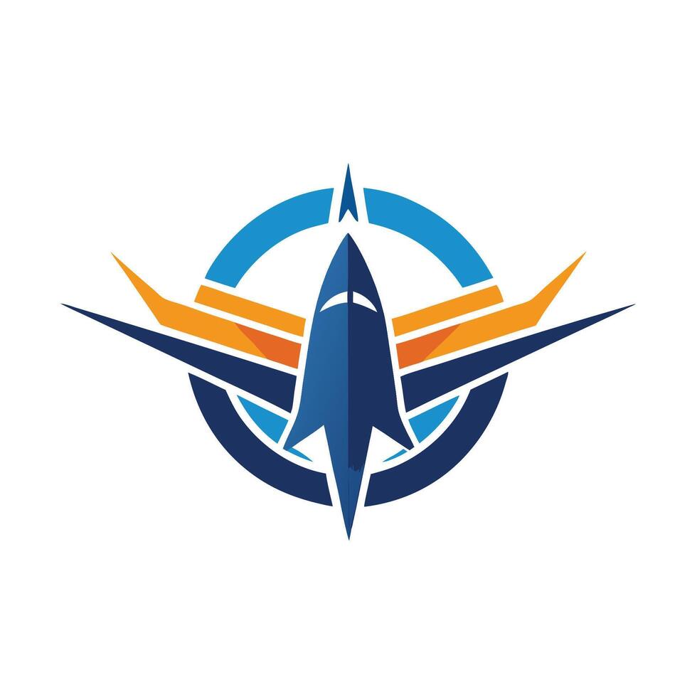 Minimalist logo design representing an innovative aircraft design company with a focus on modern aesthetics and aviation symbolism vector
