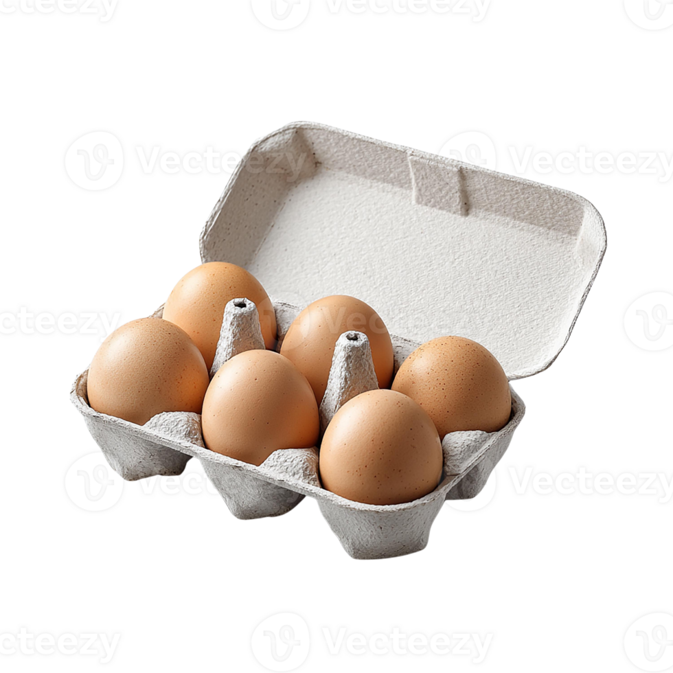 Fresh eggs in a carton, ready for cooking or baking. png