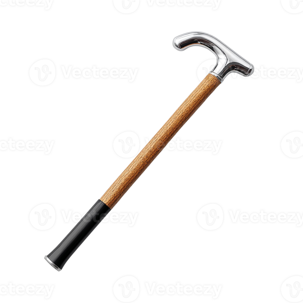 Elegant walking cane with a sleek design and sturdy grip. png