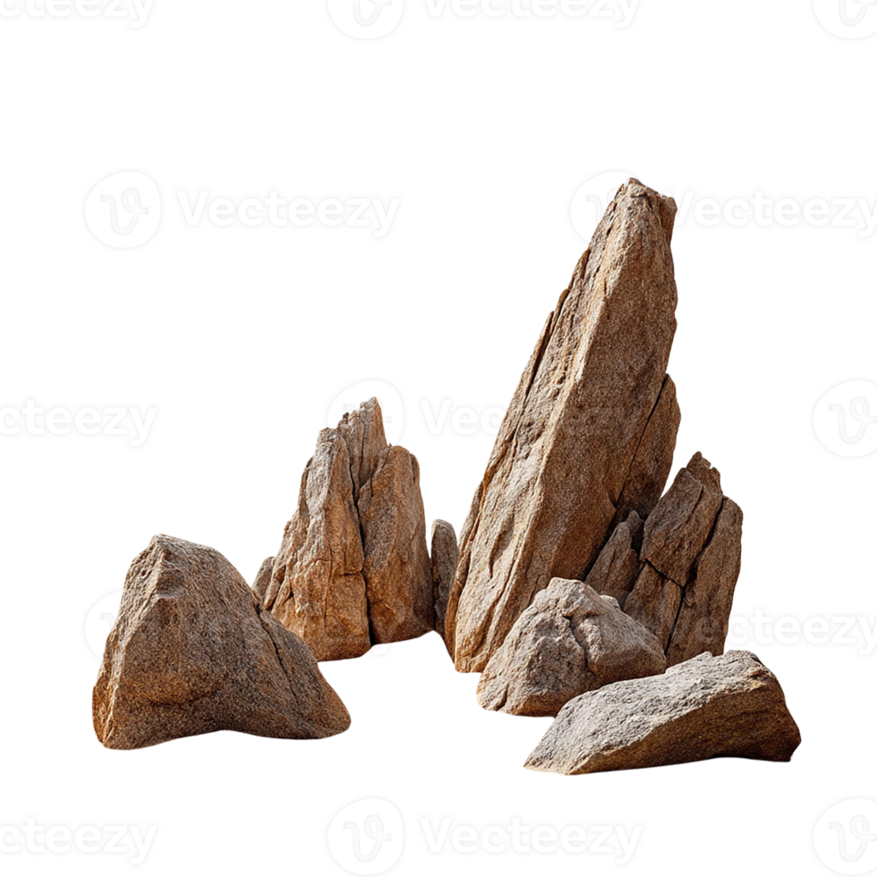 A collection of natural rocks in various shapes and sizes. png
