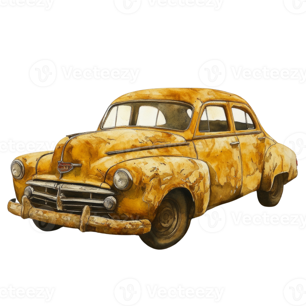 Vintage automobile artistry. capturing the essence of a bygone era in paint png