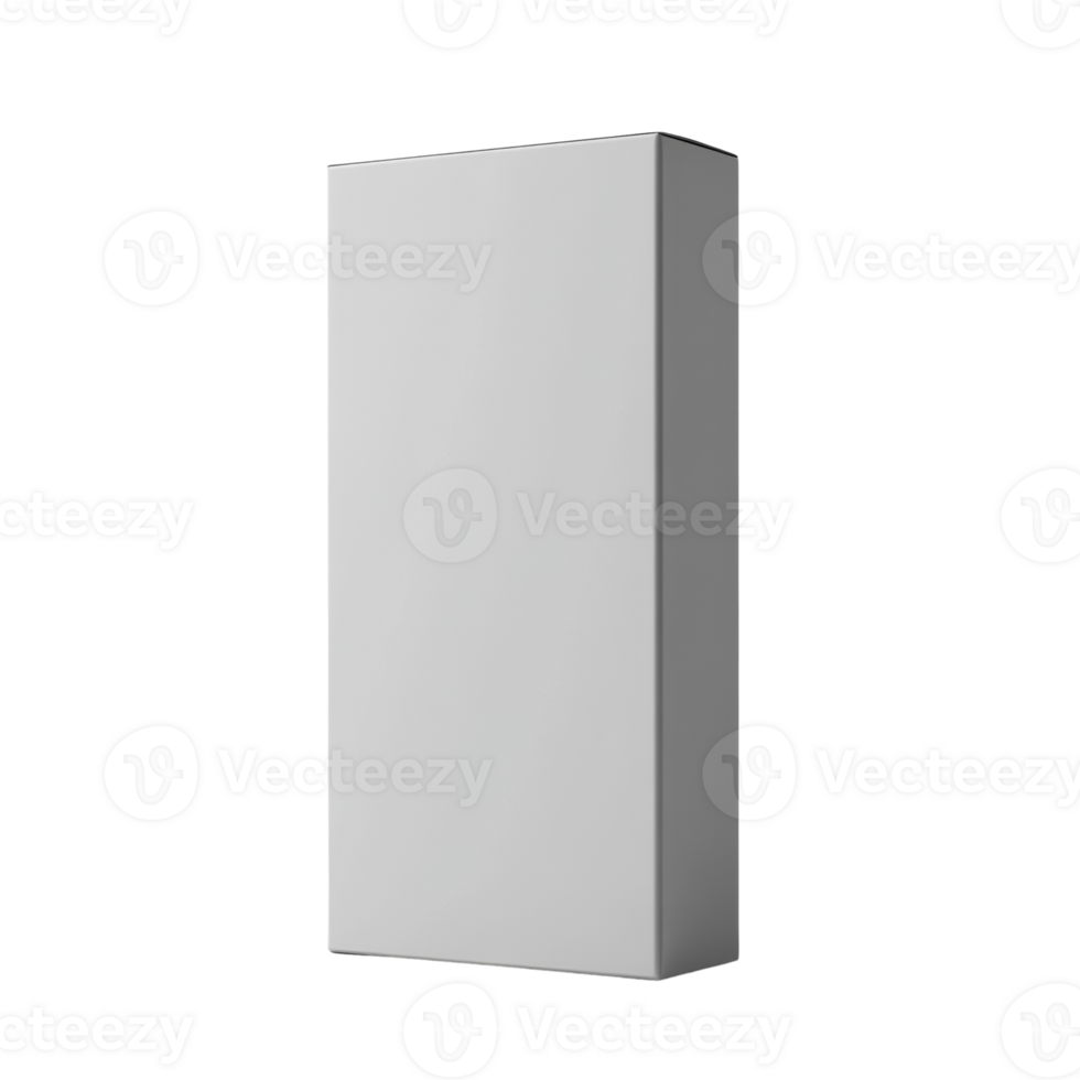 Minimalist white rectangular box on a transparent background for product presentation png