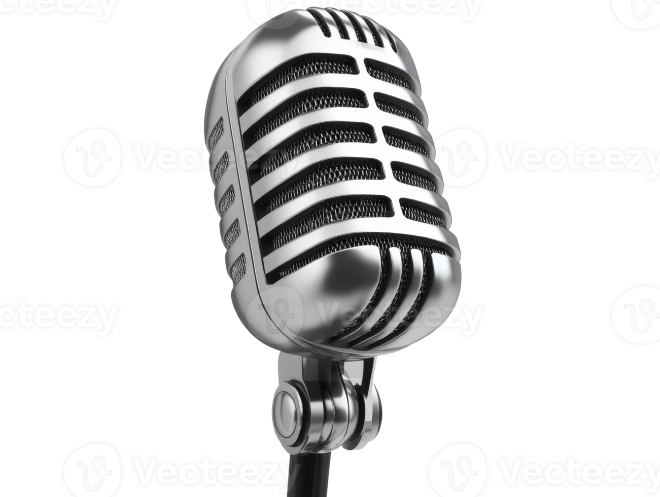 Shining Silver. A Classic Microphone Radiating Timeless Elegance png