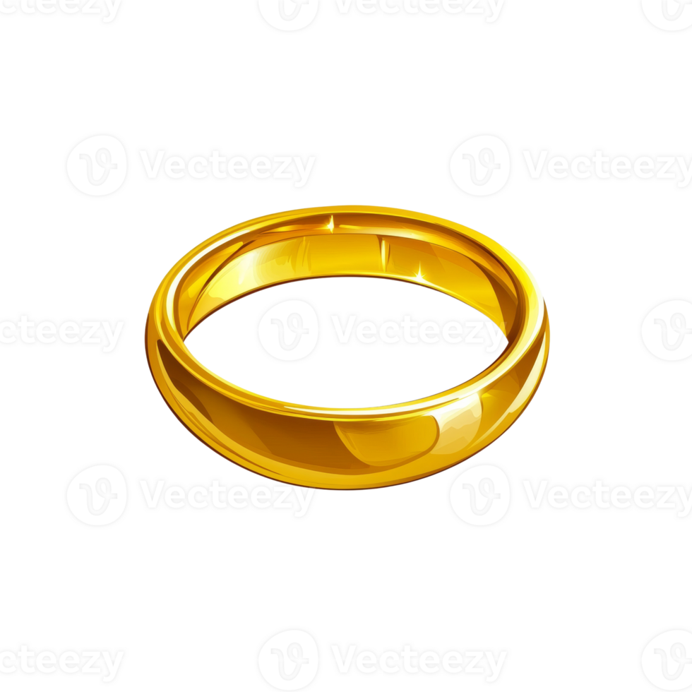 Elegant golden band showcasing refined simplicity and timeless aesthetic appeal on transparent background png
