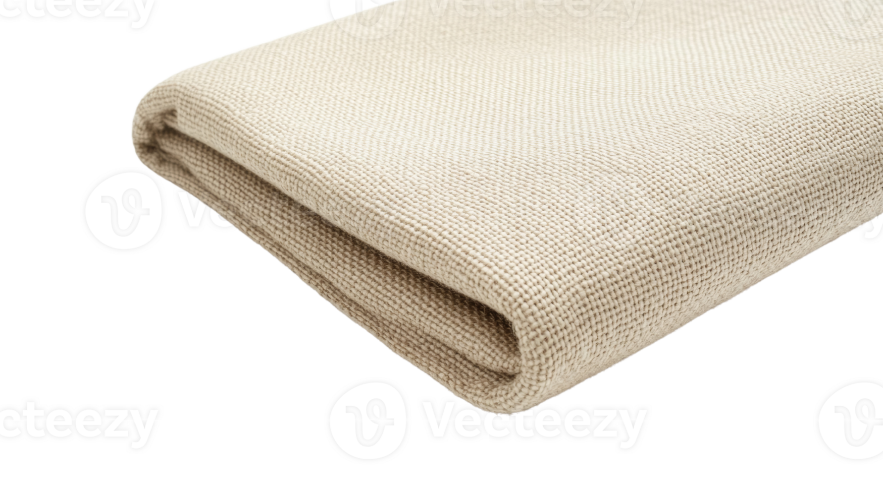 Folded textured canvas with visible fibers presented on isolated transparent background for versatile design applications png