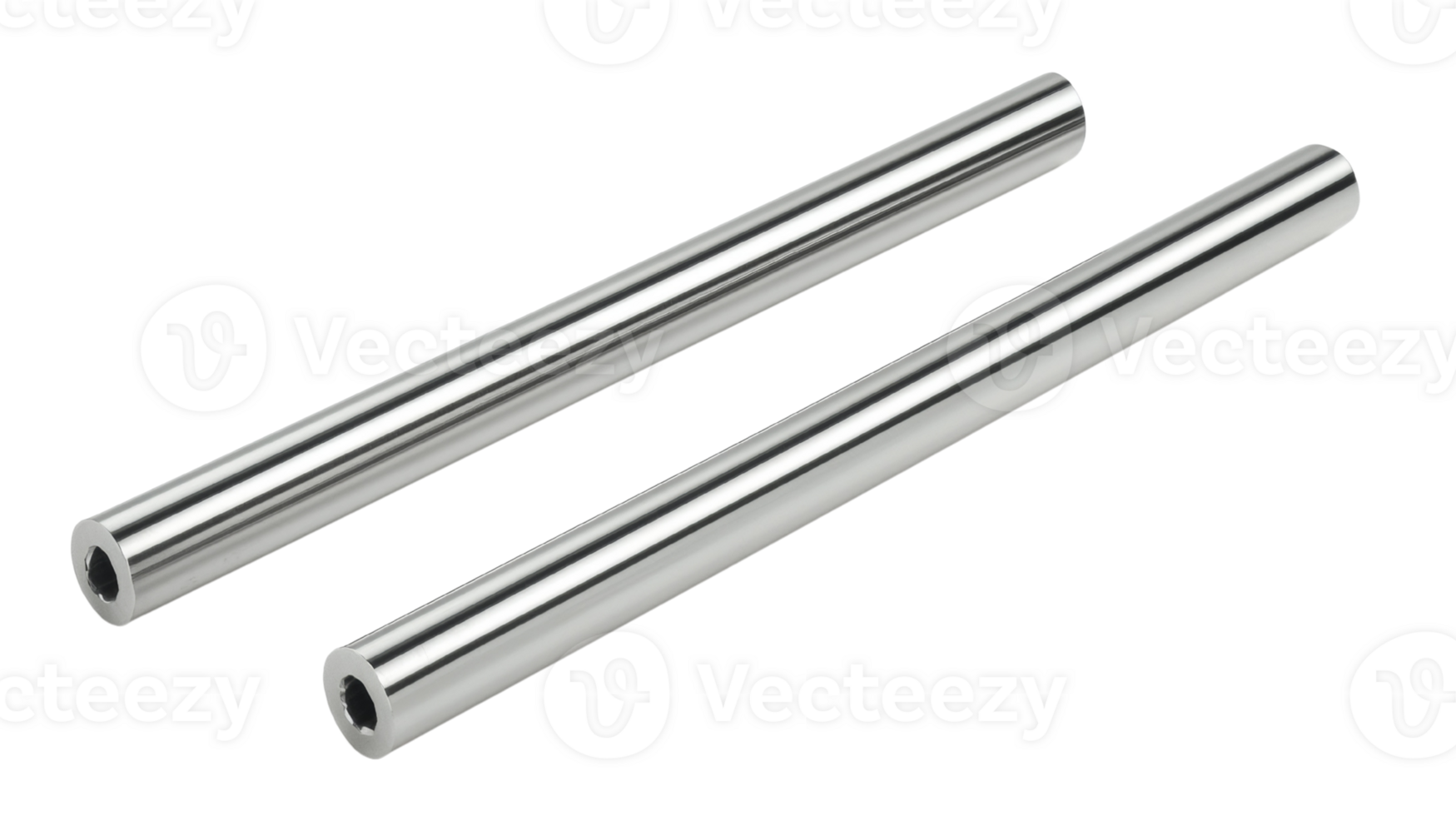 Sleek Metal Rods on a Transparent Backdrop. Precision-Engineered Components for Advanced Applications png