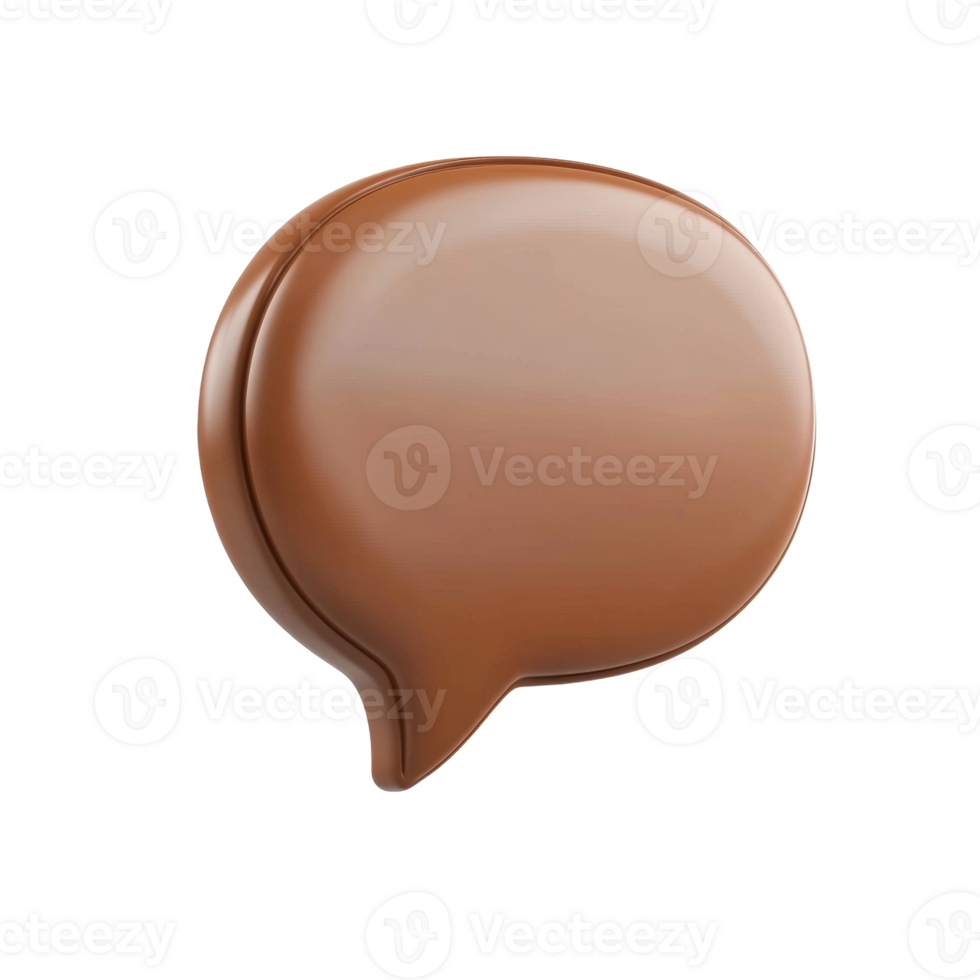 Smooth caramel dialog bubble, showcasing digital communication and conversation icon, isolated and presented for modern design projects png