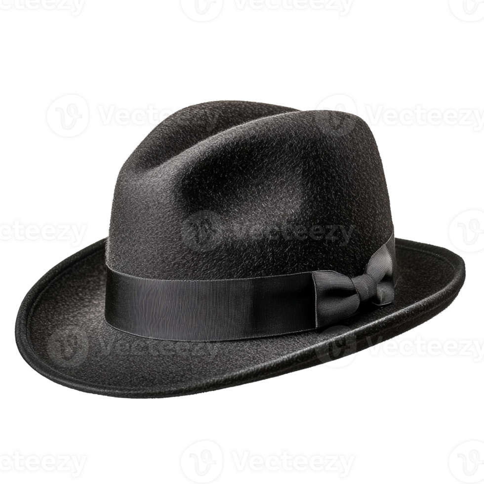 Classic style, vintage-inspired fedora hat, rendered with precision and artistic flair, iconic headwear accessory against a clean transparent field png